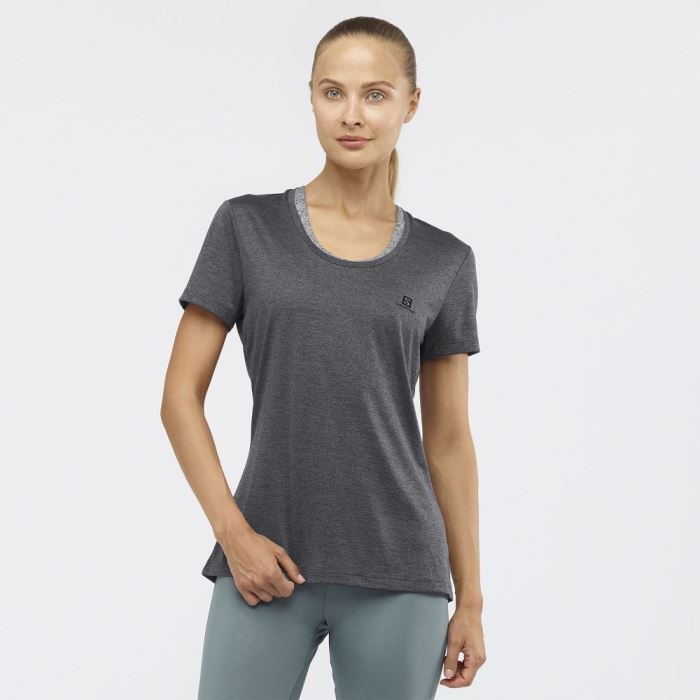 Salomon AGILE T Shirts Dame Sort | clS0qAxk