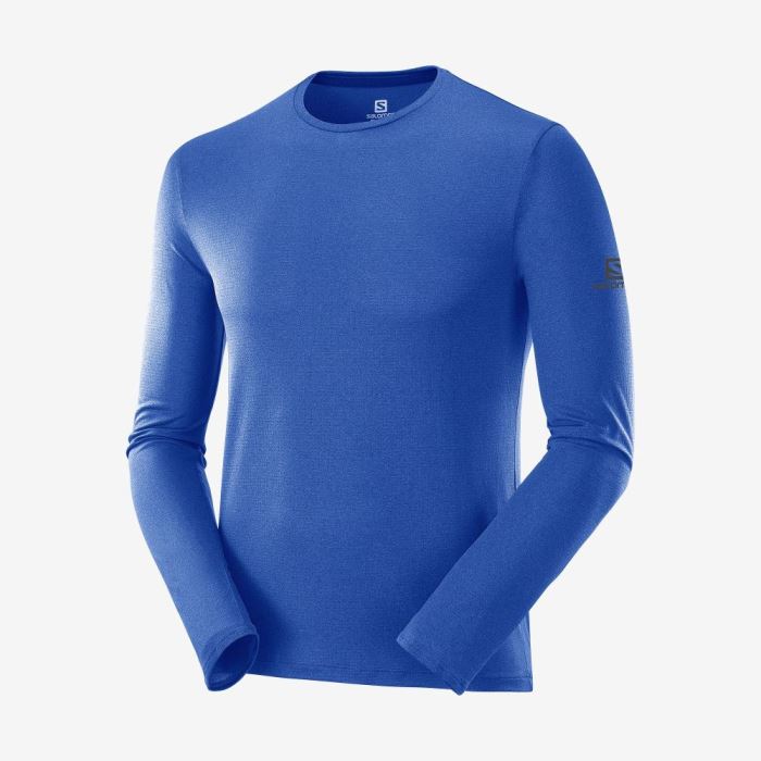 Salomon AGILE T Shirts Herre Blå | WyM1ZwUX