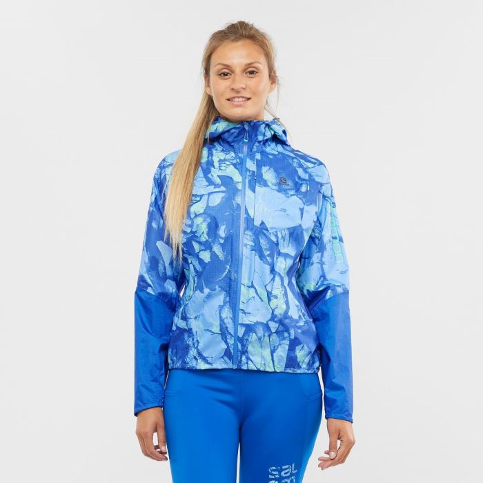 Salomon BONATTI WATERPROOF Jakke Dame Blå | 7QumUVPy