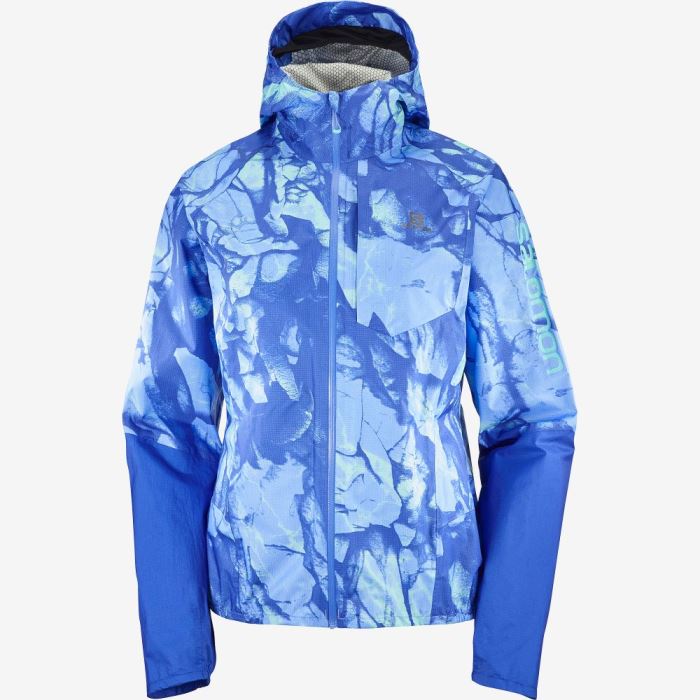 Salomon BONATTI WATERPROOF Jakke Dame Blå | 7QumUVPy