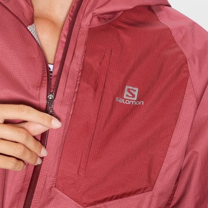 Salomon BONATTI WATERPROOF Jakke Dame Rød Mørkerød Abrikos | FdHV092a