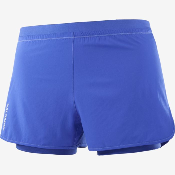 Salomon CROSS 2IN1 Shorts Dame Blå | NGnmPPK2