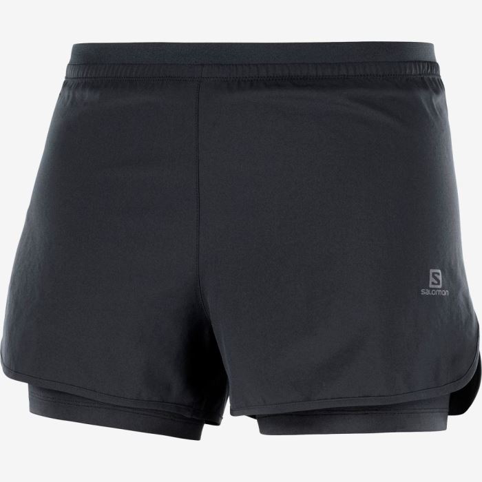 Salomon CROSS 2IN1 Shorts Dame Sort | OmDq9Kyp