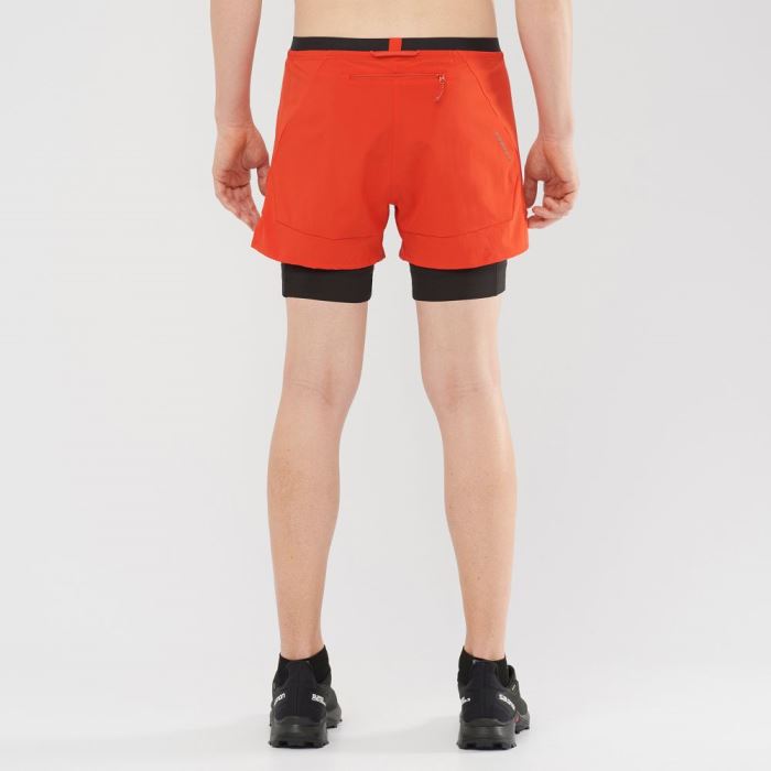 Salomon CROSS 2IN1 Shorts Herre Rød | WyzdtuxK