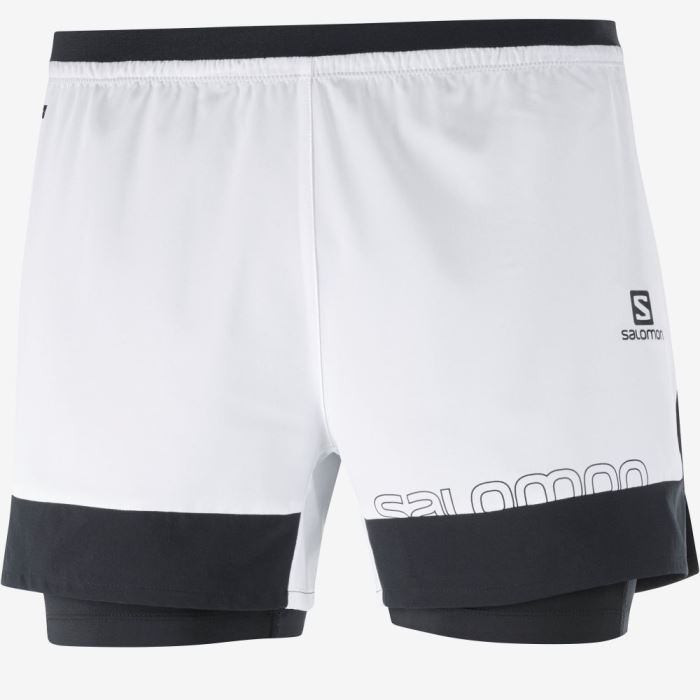 Salomon CROSS 2IN1 Shorts Herre Sort Hvide | otYuxP9c