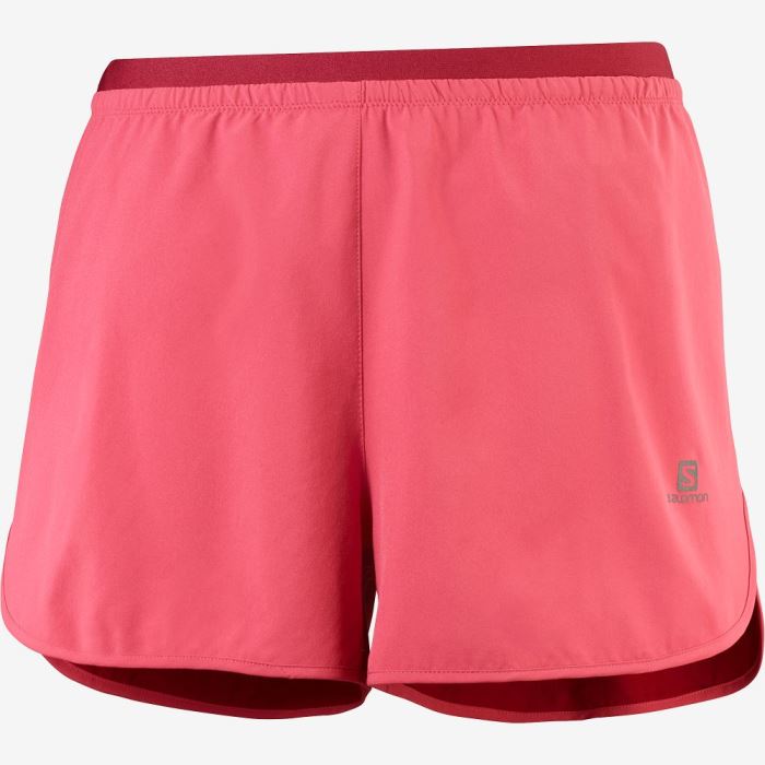 Salomon CROSS 3'' Shorts Dame Rød Mørkerød | 6hpeds7t