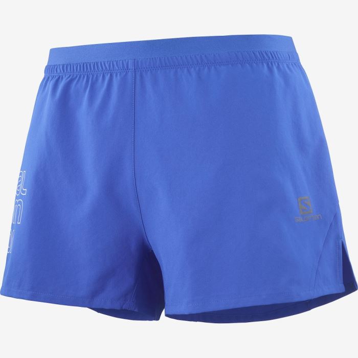 Salomon CROSS 3\'\' Shorts Herre Blå | 4HC6dze6