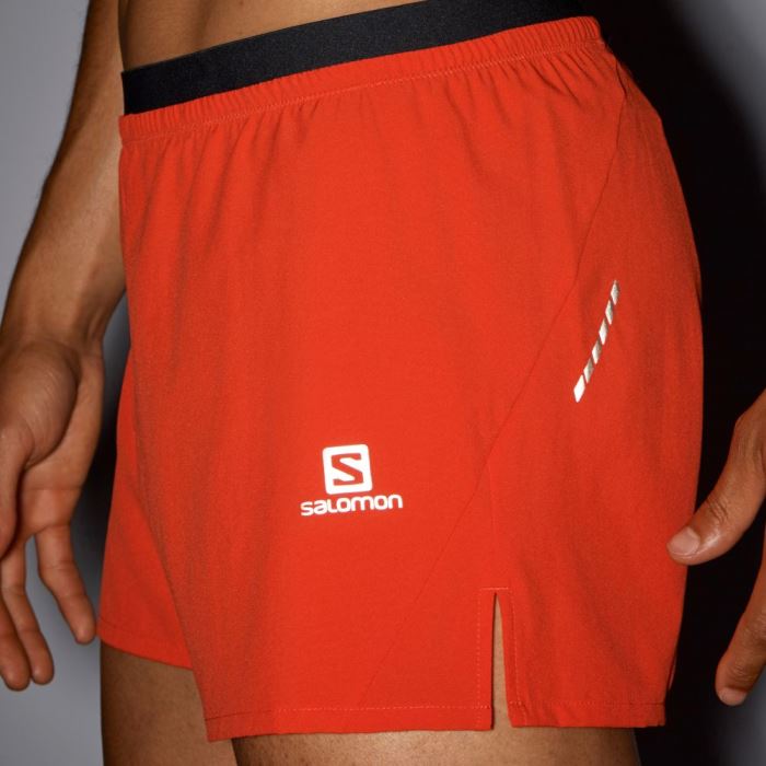 Salomon CROSS 3'' Shorts Herre Rød | 8UmI6h1h