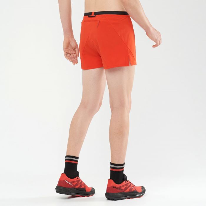 Salomon CROSS 3'' Shorts Herre Rød | 8UmI6h1h