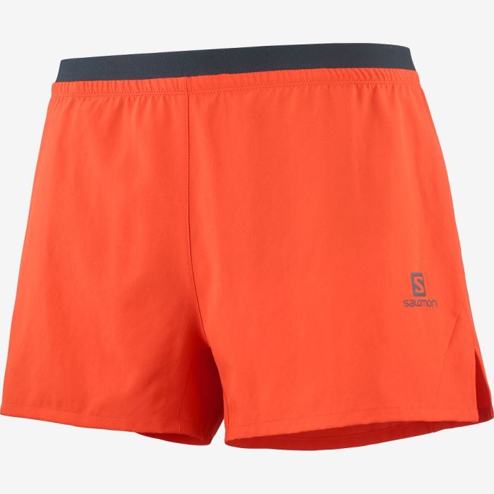 Salomon CROSS 3\'\' Shorts Herre Rød | 8UmI6h1h