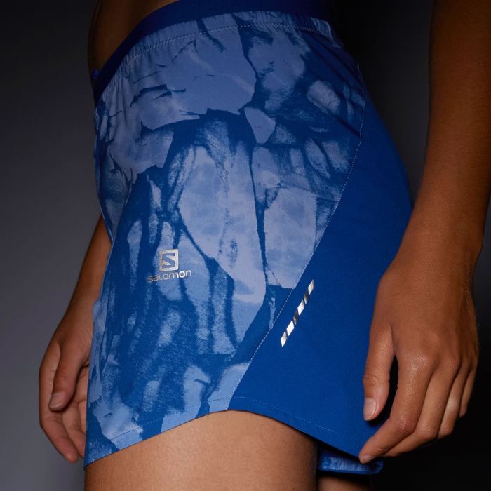 Salomon CROSS 5'' Shorts Dame Blå | v2qIrMYl