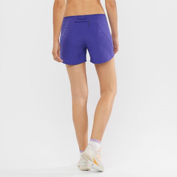 Salomon CROSS 5'' Shorts Dame Dyb Blå | oQHcPzOr