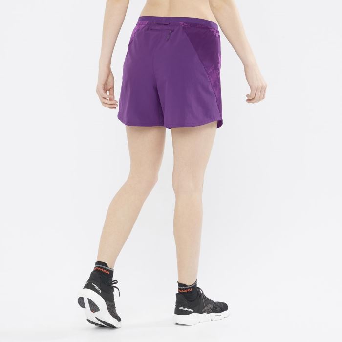 Salomon CROSS 5'' Shorts Dame Lilla | RofozKHi