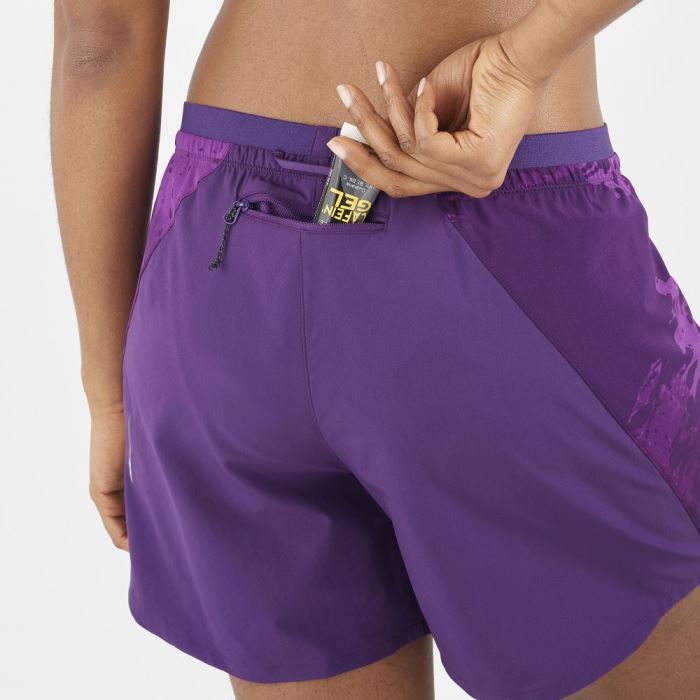 Salomon CROSS 5'' Shorts Dame Lilla | RofozKHi