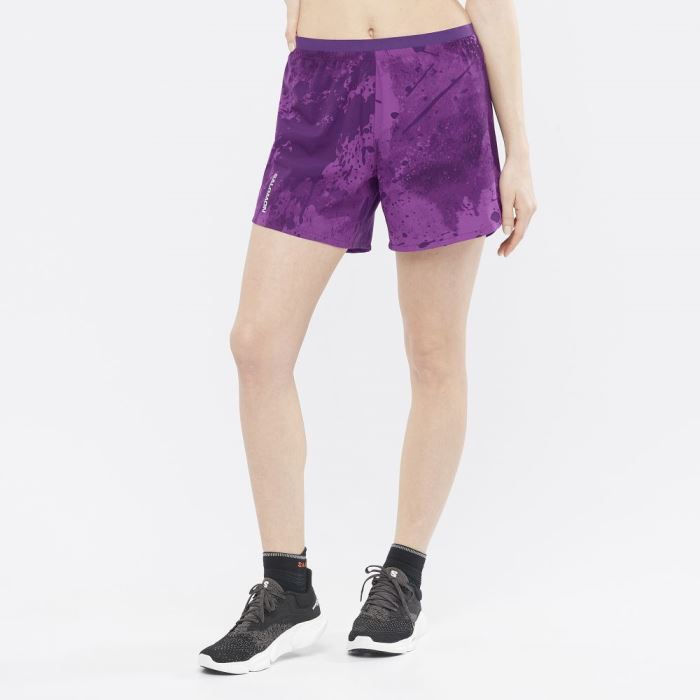 Salomon CROSS 5'' Shorts Dame Lilla | RofozKHi