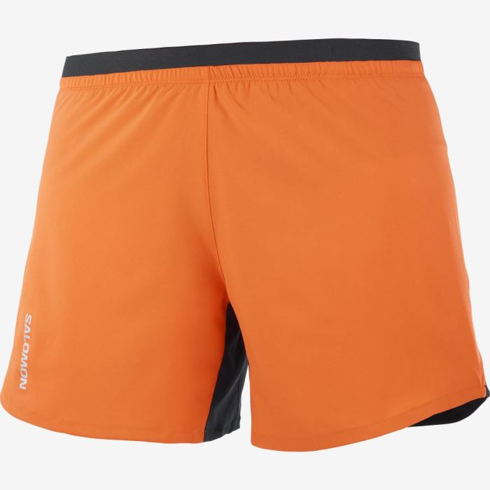 Salomon CROSS 5\'\' Shorts Dame Orange Sort | ikYCVvrs