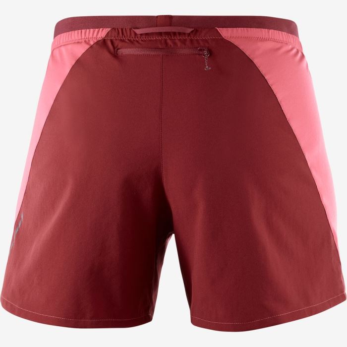 Salomon CROSS 5'' Shorts Dame Rød Mørkerød | 1lXBLXB3