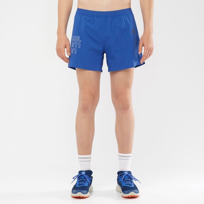 Salomon CROSS 5'' Shorts Herre Blå | YdG6nFi6