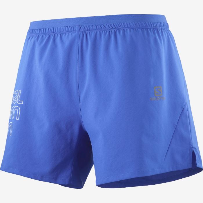 Salomon CROSS 5\'\' Shorts Herre Blå | YdG6nFi6