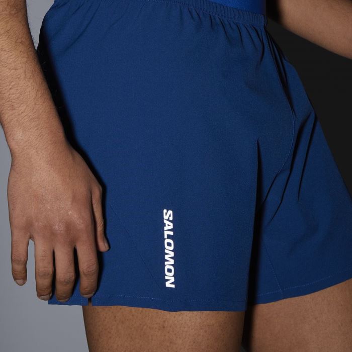 Salomon CROSS 5'' Shorts Herre Mørkeblå | 8s7oJHF4