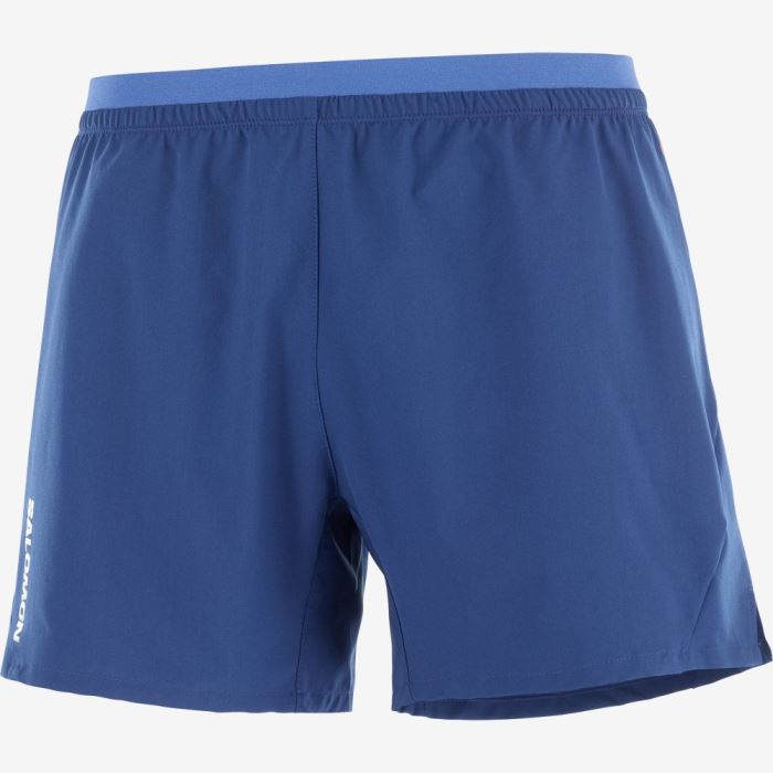 Salomon CROSS 5\'\' Shorts Herre Mørkeblå | 8s7oJHF4