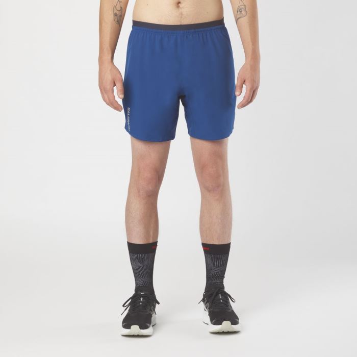 Salomon CROSS 7'' NO LINER Shorts Herre Mørkeblå | KnTLNAYj