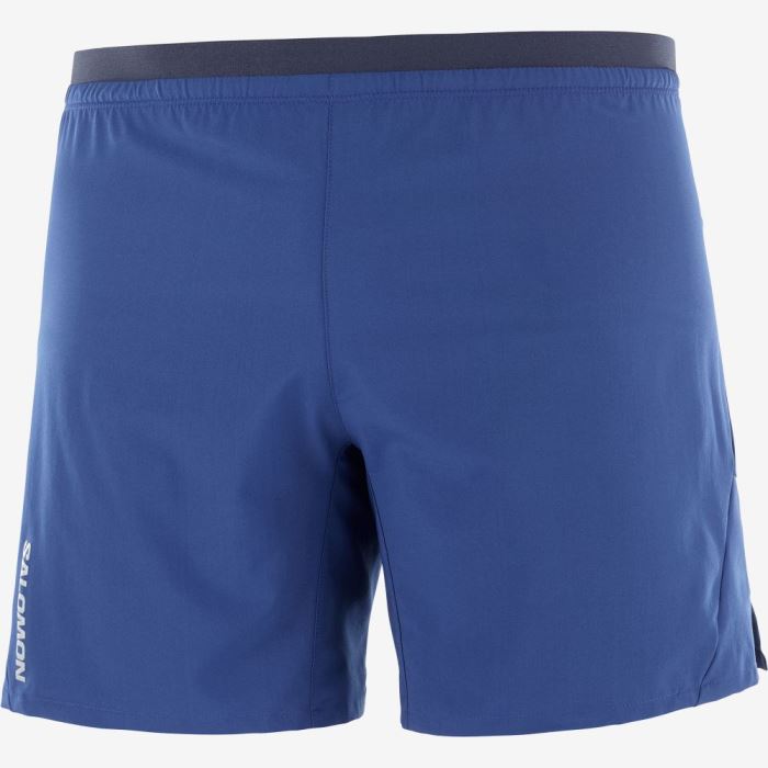 Salomon CROSS 7\'\' NO LINER Shorts Herre Mørkeblå | KnTLNAYj