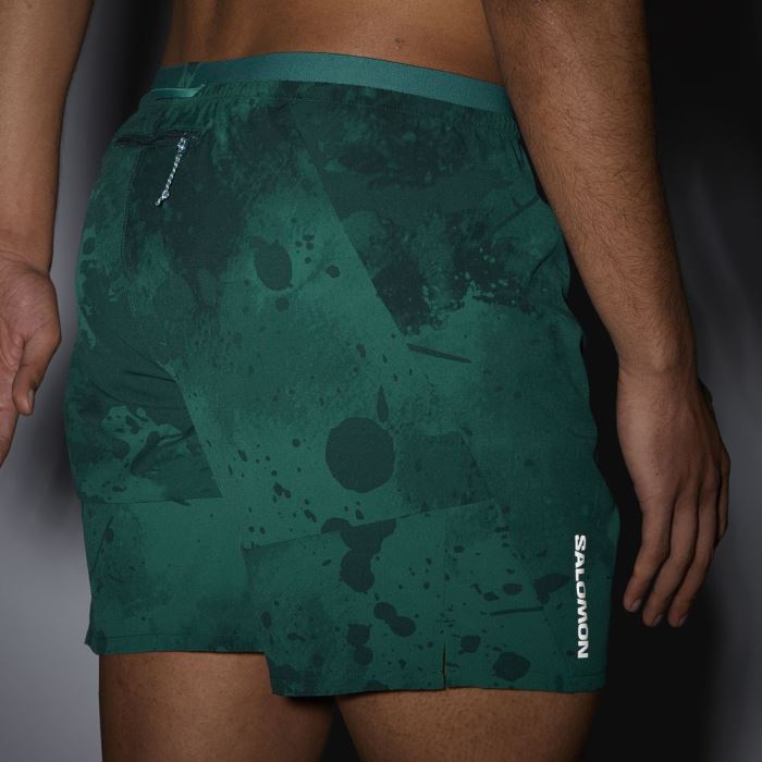 Salomon CROSS 7'' NO LINER Shorts Herre Dyb Grøn | ftkyBcID