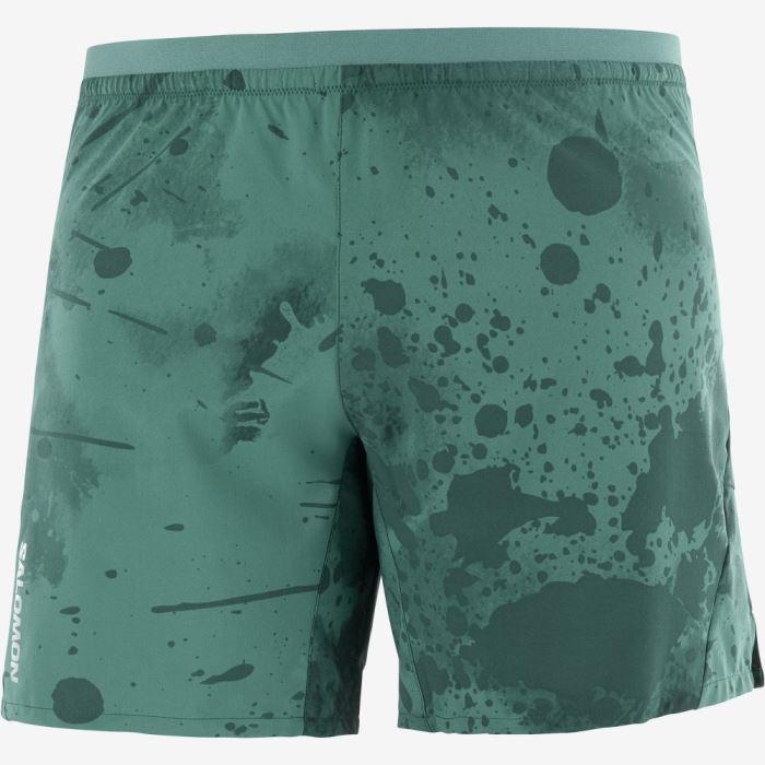 Salomon CROSS 7\'\' NO LINER Shorts Herre Dyb Grøn | ftkyBcID