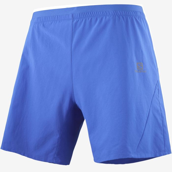 Salomon CROSS 7\'\' Shorts Herre Blå | wu8UxVY9