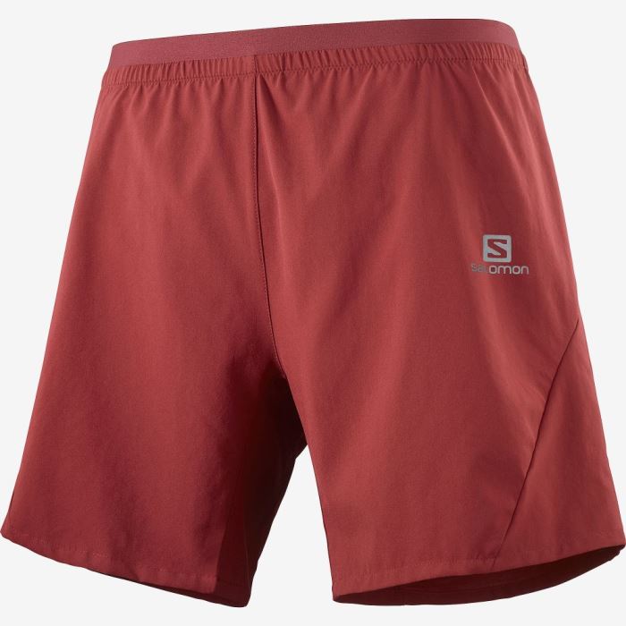 Salomon CROSS 7\'\' Shorts Herre Mørkerød | QKiRma1K