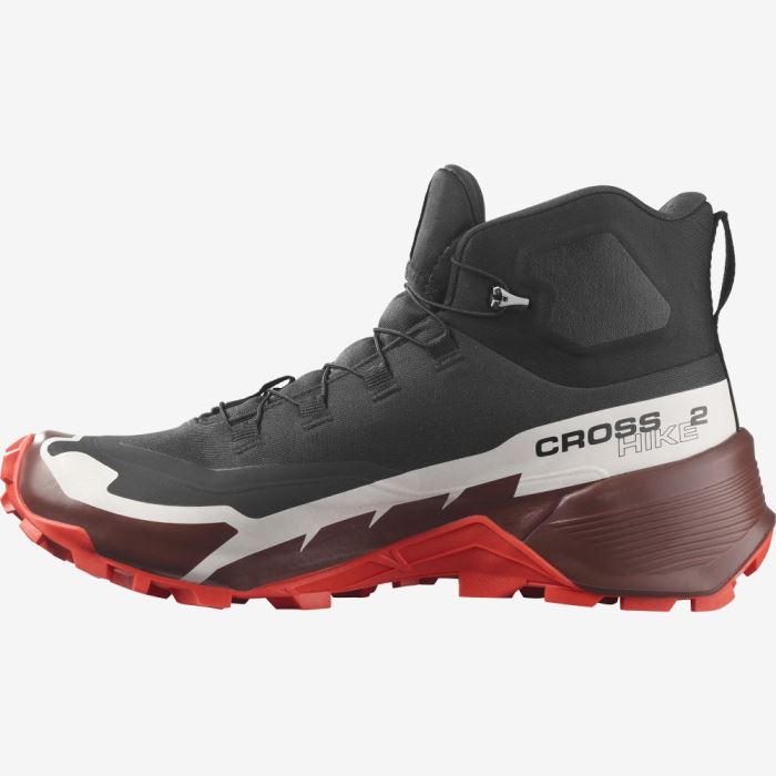 Salomon CROSS HIKE 2 MID GORE-TEX Vandresko Herre Sort Chokolade Rød | Wb3eixvn