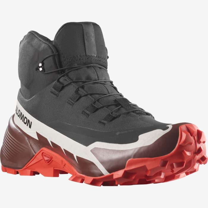 Salomon CROSS HIKE 2 MID GORE-TEX Vandresko Herre Sort Chokolade Rød | Wb3eixvn