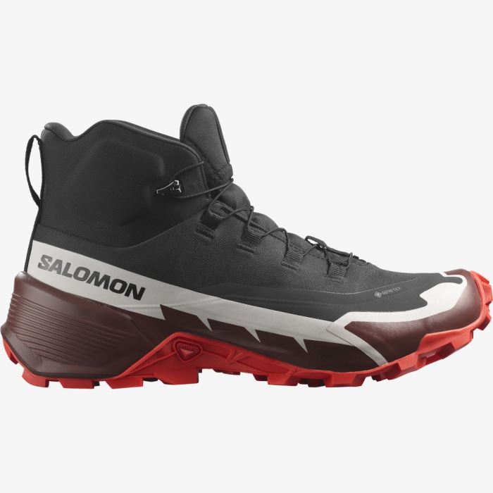 Salomon CROSS HIKE 2 MID GORE-TEX Vandresko Herre Sort Chokolade Rød | Wb3eixvn