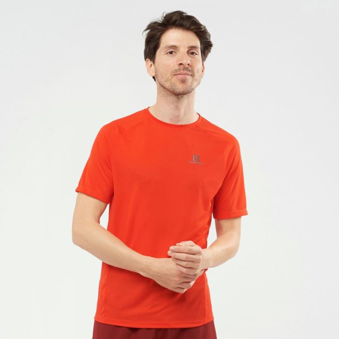 Salomon CROSS REBEL T Shirts Herre Rød | Hd6Y1YcM