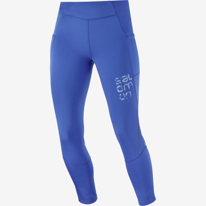 Salomon CROSS RUN 25\'\' Tights Dame Blå | r17JfWwd