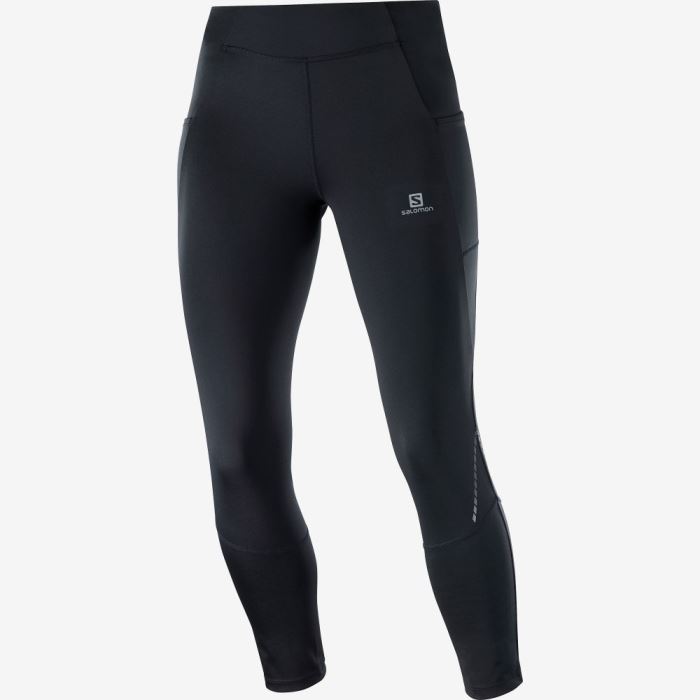 Salomon CROSS RUN 25'' Tights Dame Sort | UtMR3Pkr