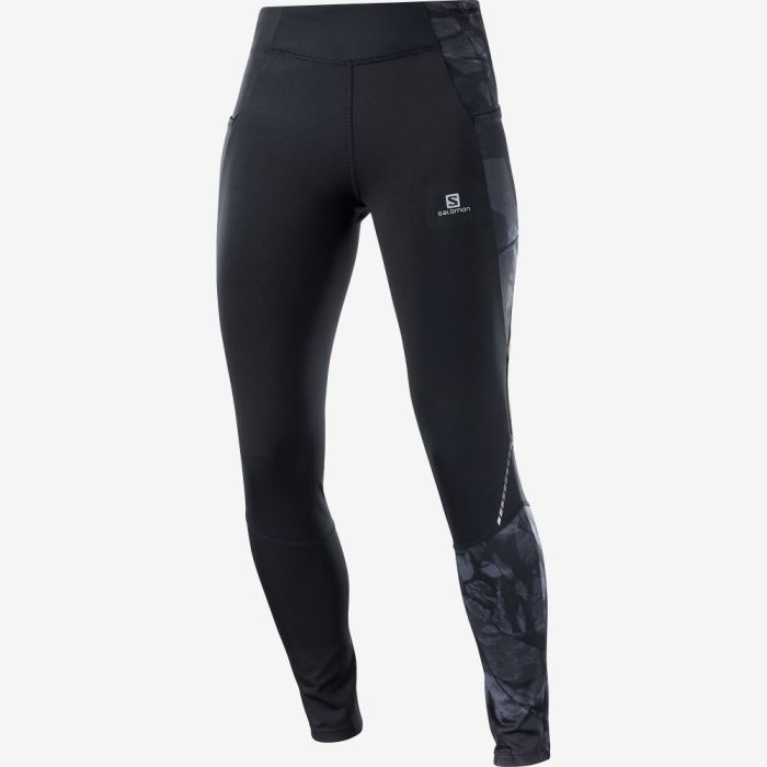 Salomon CROSS RUN 28'' Tights Dame Sort | AuY1GCGO