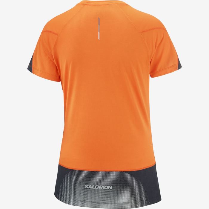 Salomon CROSS RUN T Shirts Dame Dyb Rød Sort | o84cNEyO