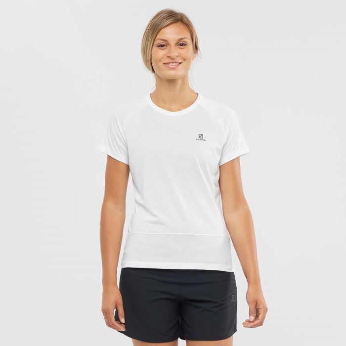 Salomon CROSS RUN T Shirts Dame Hvide | TWBTmajS