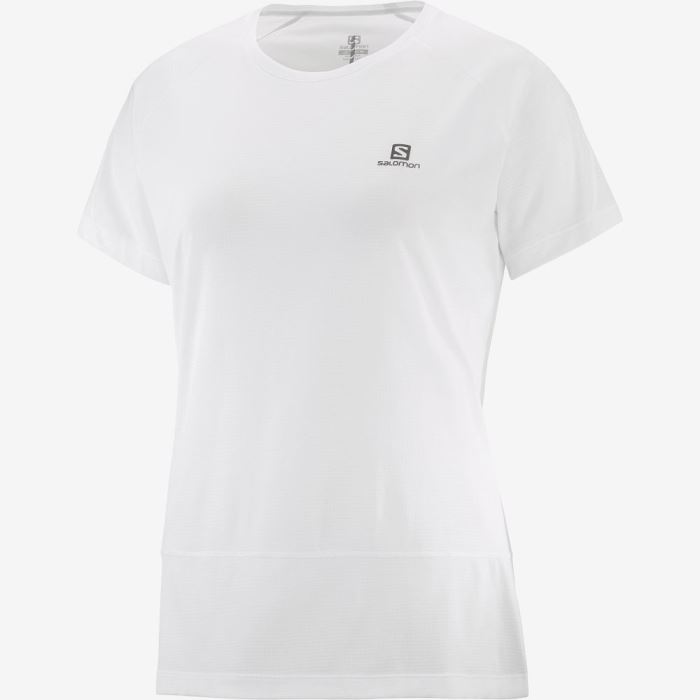 Salomon CROSS RUN T Shirts Dame Hvide | TWBTmajS