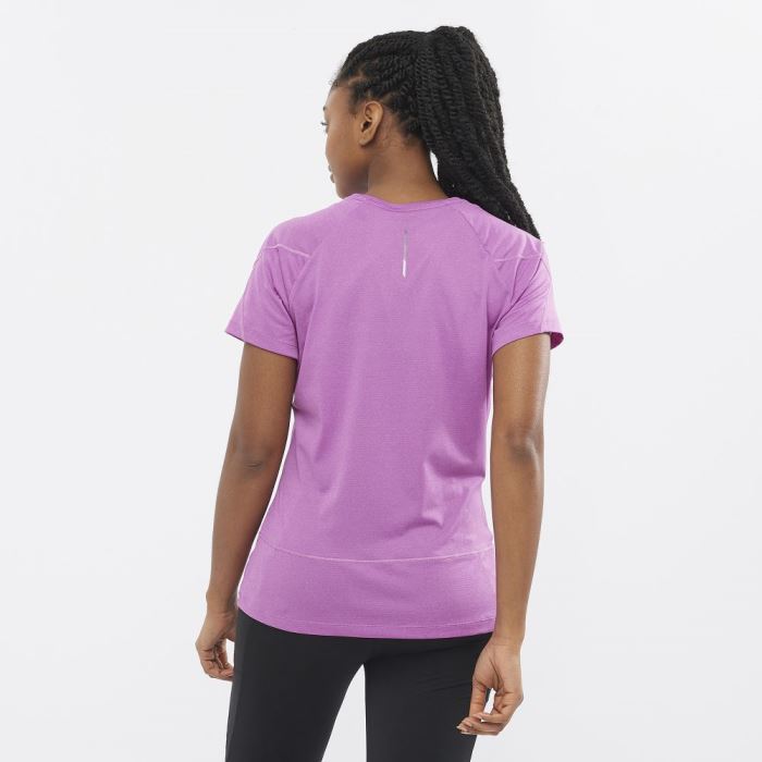 Salomon CROSS RUN T Shirts Dame Lilla | lqbwVY5k