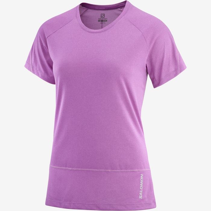 Salomon CROSS RUN T Shirts Dame Lilla | lqbwVY5k