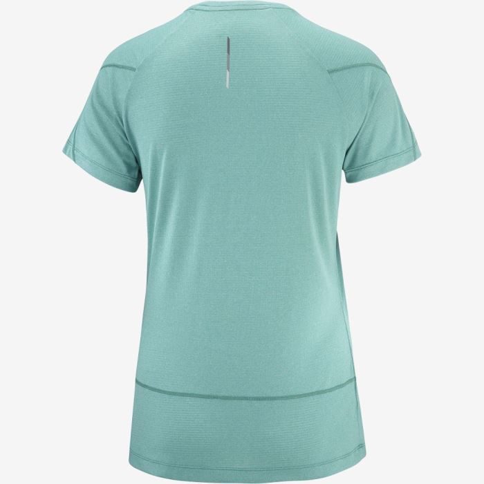 Salomon CROSS RUN T Shirts Dame Pacific / Heather | 7YY8OiQv