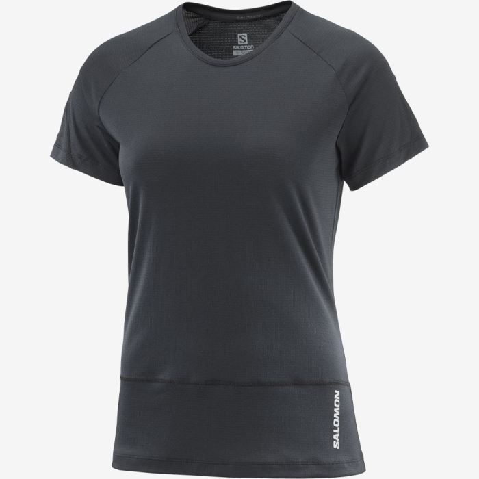 Salomon CROSS RUN T Shirts Dame Sort | LdKtdaeX