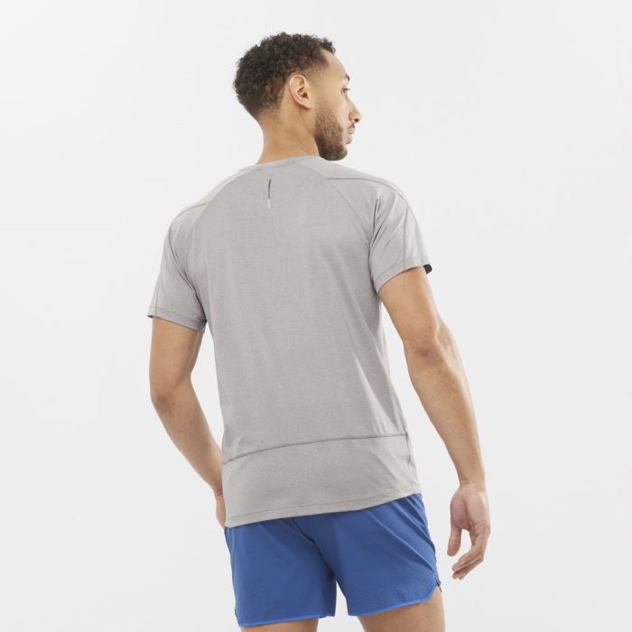 Salomon CROSS RUN T Shirts Herre Alloy / Heather | fTYFbyxQ