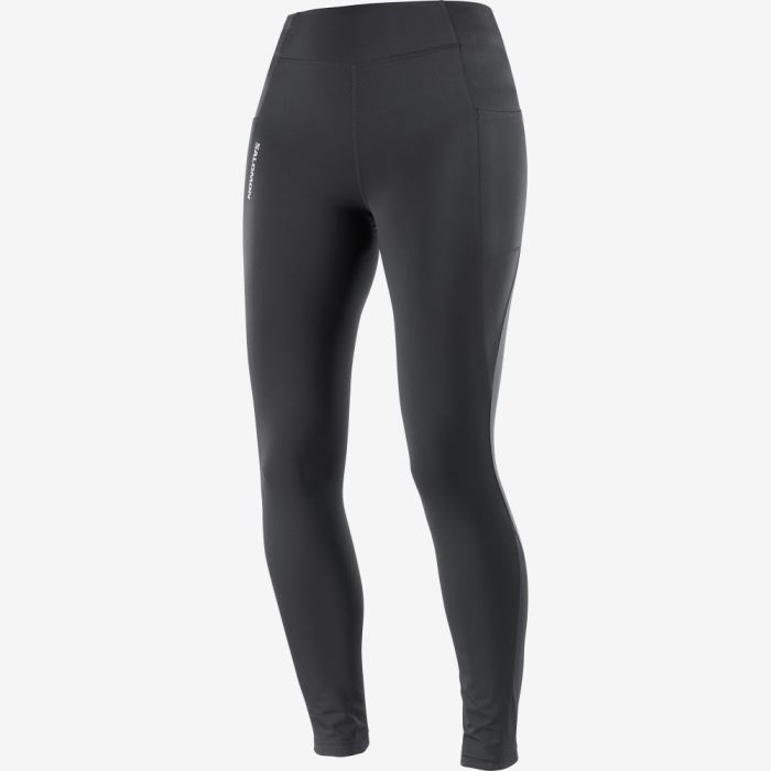 Salomon CROSS WARM 28'' Tights Dame Sort | WoMmfSYN