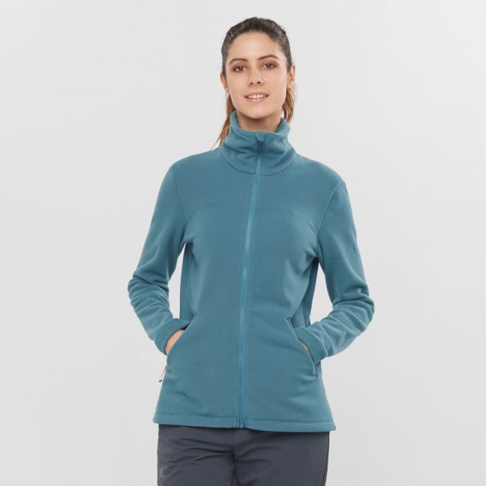 Salomon ESSENTIAL COSY FLEECE Mellemlag Dame Blå | d56M0dQH