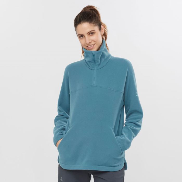 Salomon ESSENTIAL COSY FLEECE Mellemlag Dame Blå | ftu8oVpR