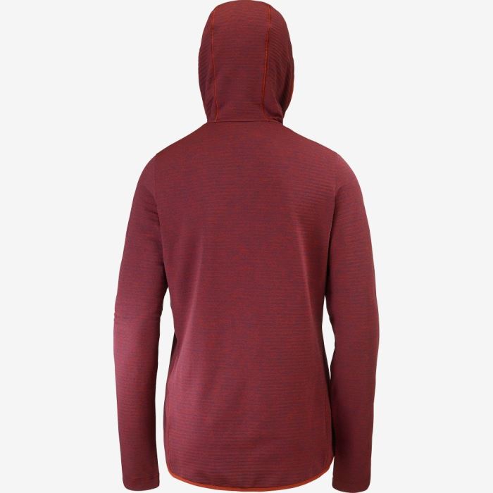 Salomon ESSENTIAL LIGHTWARM HOODED Mellemlag Dame Mørkerød Rød | 2ae8n3GE